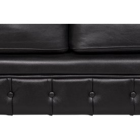 Диван из черной кожи Chesterfield Black Leather 2S