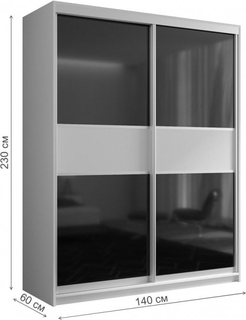 Шкаф-купе Кааппи 12 140х60 белый бриллиант