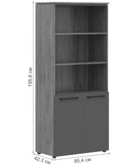 Книжный шкаф Morris Trend MHC 85.5 антрацит / кария пальмира