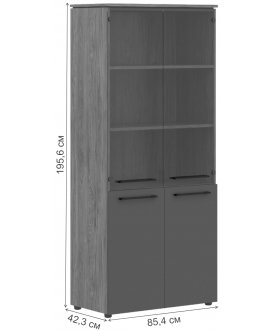 Книжный шкаф Morris Trend MHC 85.2 антрацит / кария пальмира