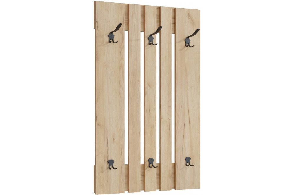 Настенная вешалка Эмилия ЭЛ-6 дуб крафт золотой