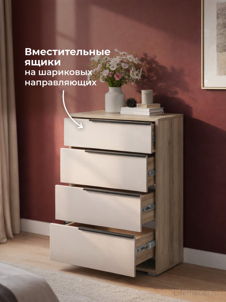 Комод Вестар 60 дуб делано / кашемир