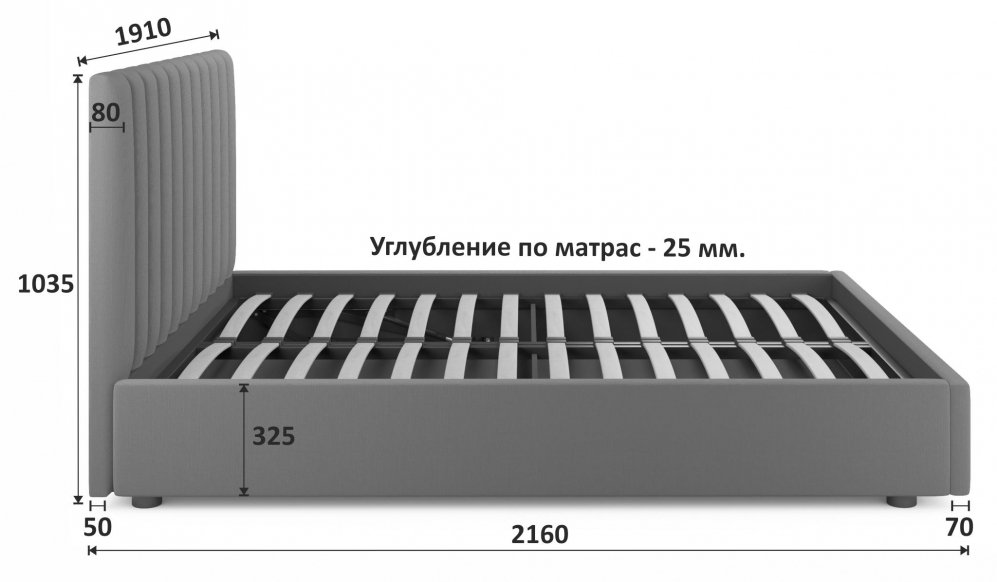Двуспальная кровать Азелия 180х200 с ПМ велюр мята пастель