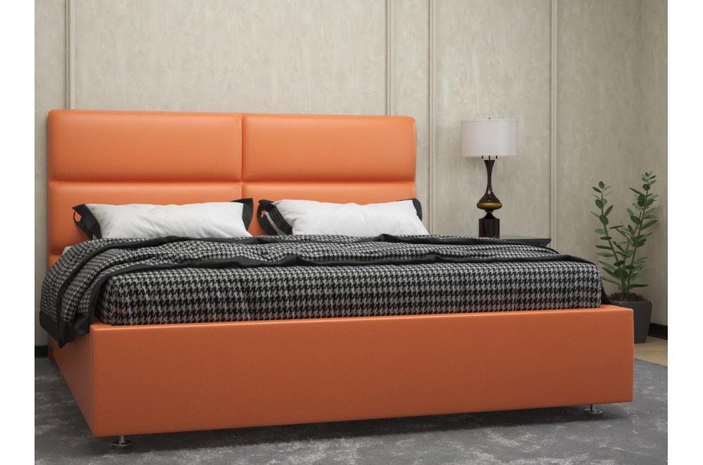 Кровать двуспальная Афродита-4 180 х 200 см с ПМ эко кожа mango