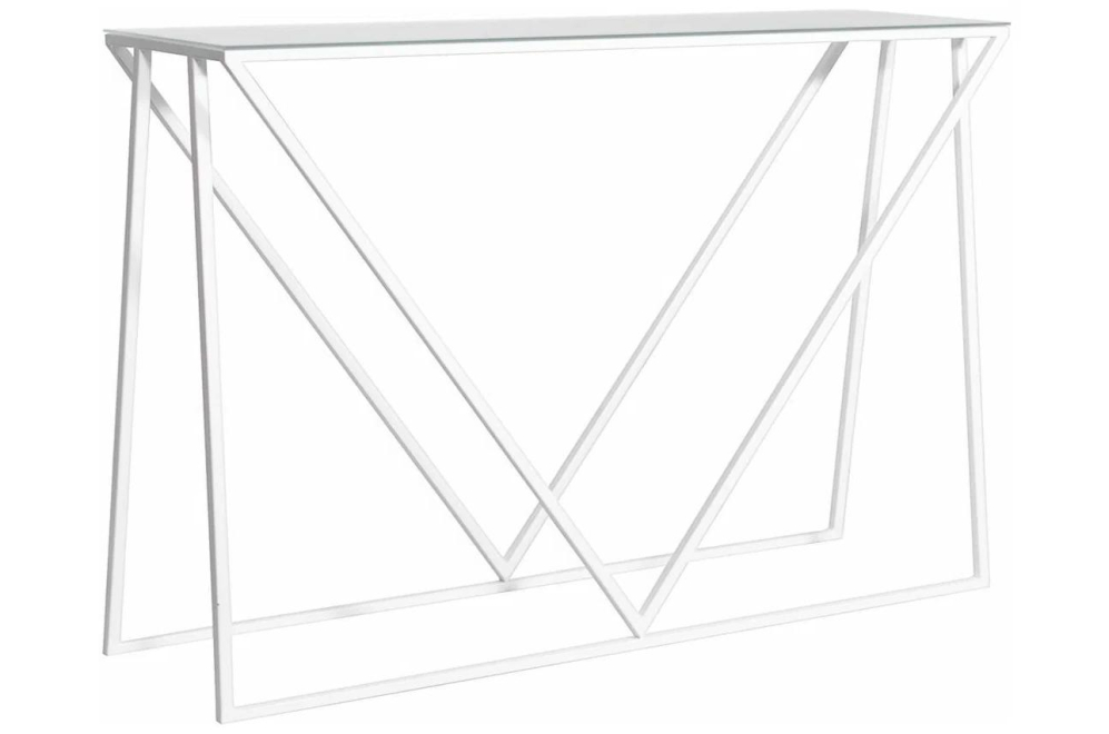 Консольный столик Akur Loft Madrid 1200 белый / матовое стекло