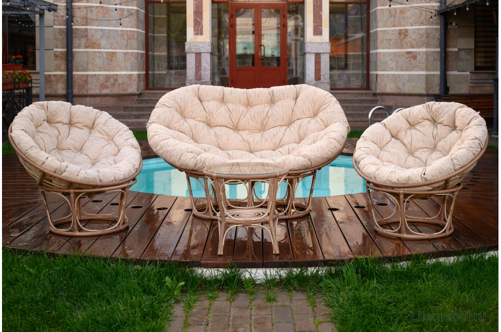 Кресло из ротанга Papasan бамбук