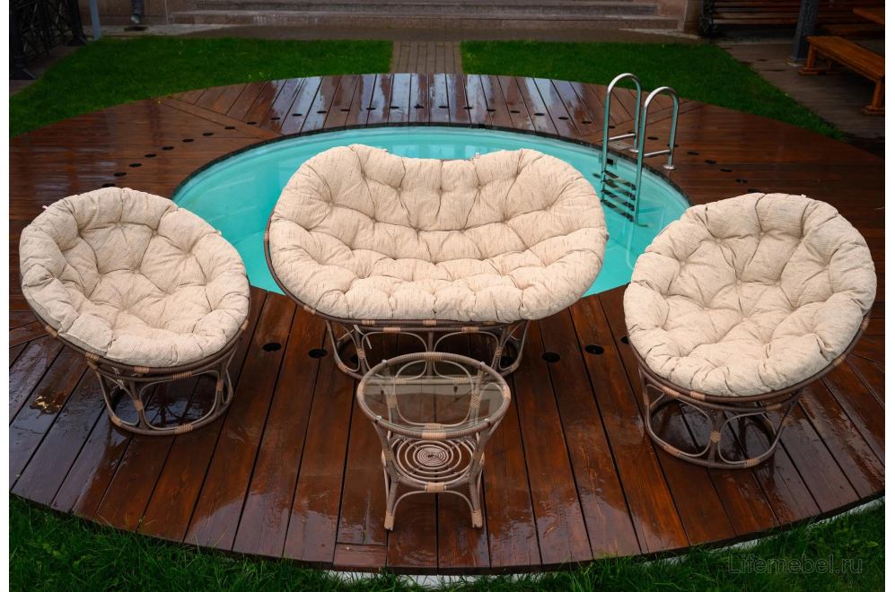 Кресло из ротанга Papasan бамбук