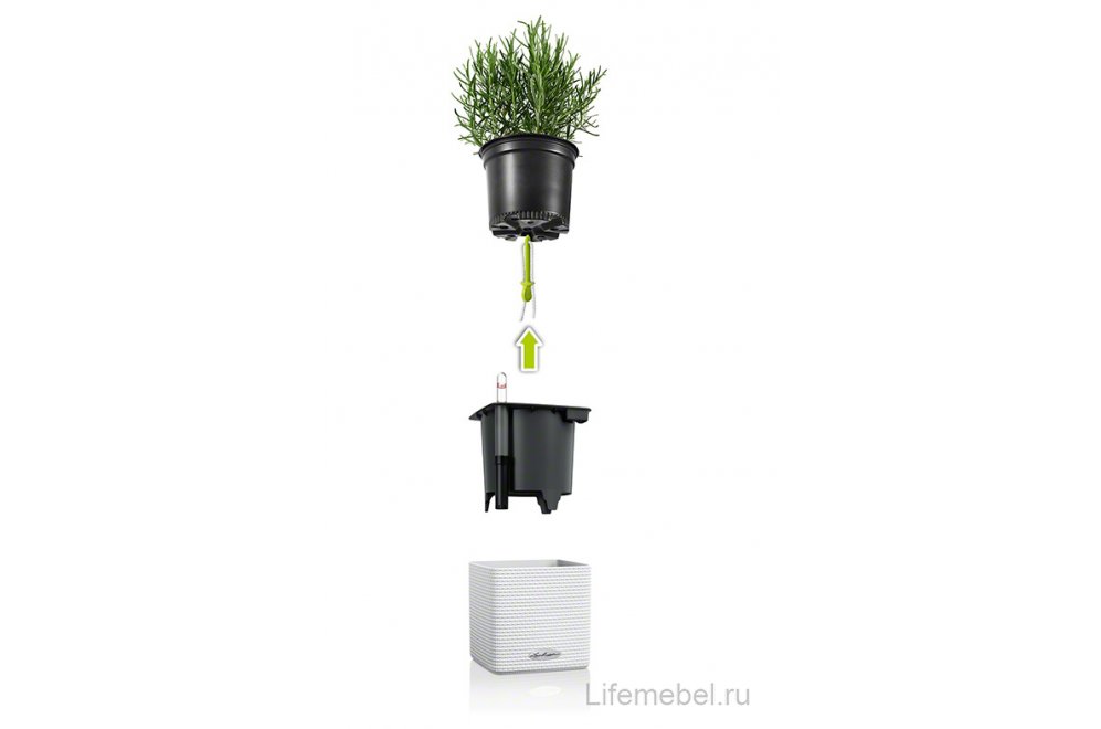 Кашпо Lechuza 13384 CUBE Color 14 серый