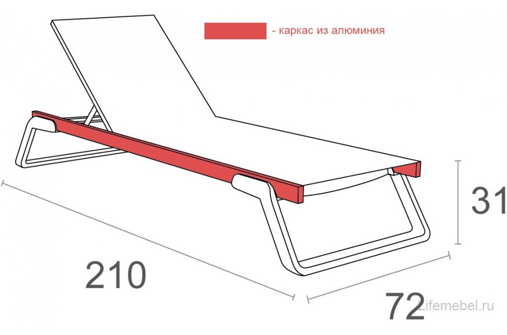 Шезлонг 234/708-1043 белый
