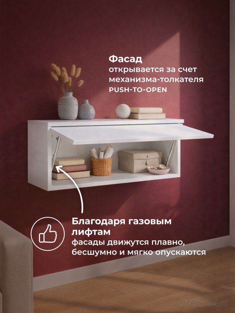 Навесной шкаф Роут 2 белый текстурный