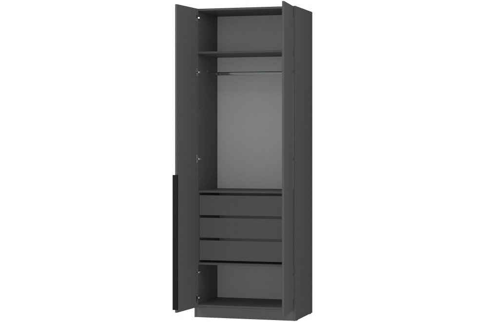 Шкаф для одежды с ящиками home tower 12ШОЯ.103.1 графит