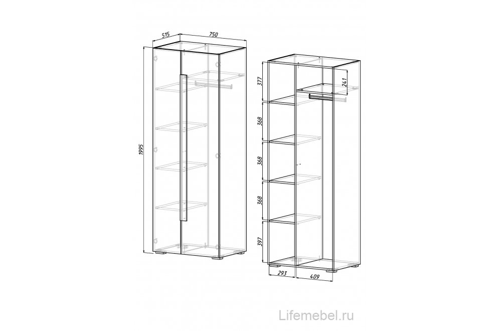 Шкаф Куба 1703.М5 дуб сонома / белый
