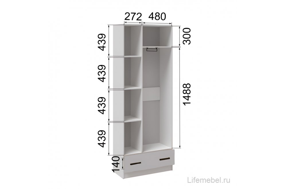Шкаф Кевин 80 белый