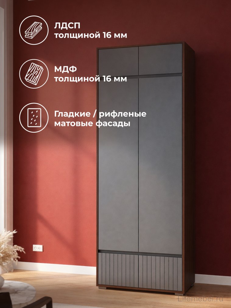 Шкаф Роут двухстворчатый  венге / графит софт