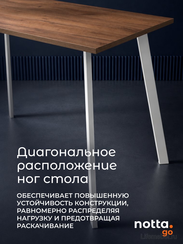Деревянный стол Тринити Лофт 120x60 дуб делано темный / белый
