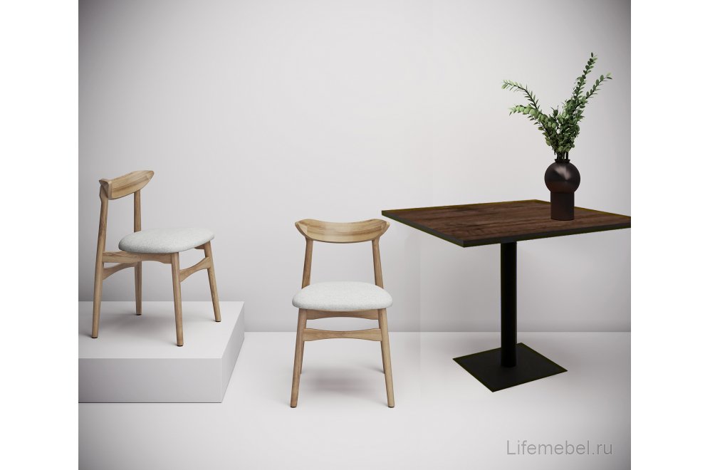 Стол обеденный квадратный SIMPLE (600*600*740) NEW mokko/черный
