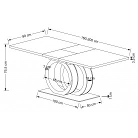 Деревянный стол Galardo 160-200/90/76