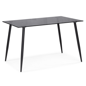 Стеклянный стол Smoke 120х80х75 clear gray / black