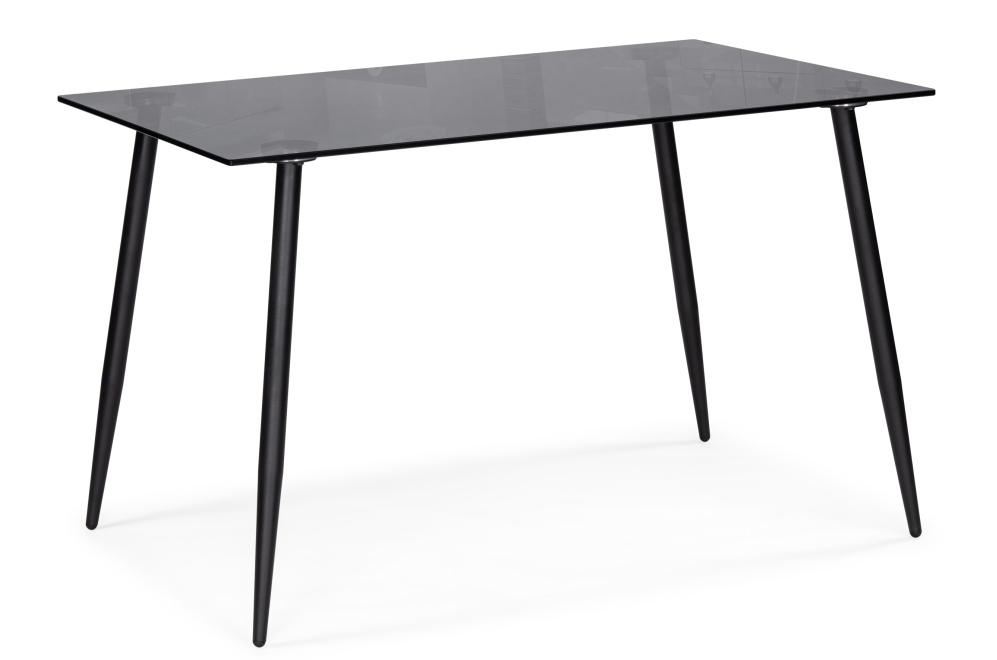Стеклянный стол Smoke 120х80х75 clear gray / black