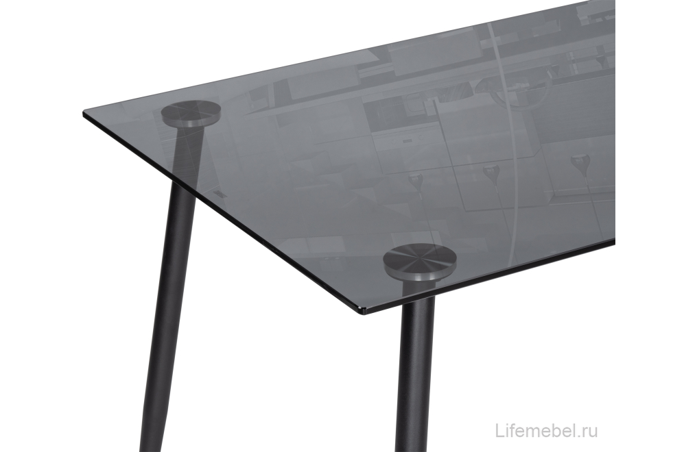 Стеклянный стол Smoke 120х80х75 clear gray / black