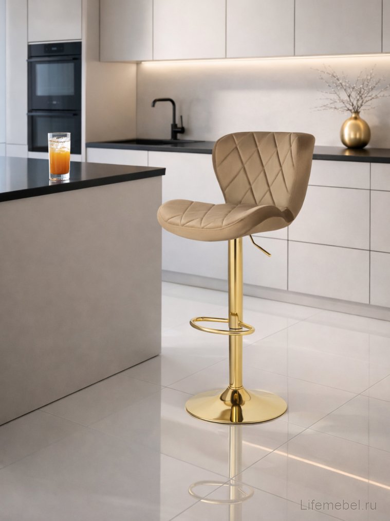 Барный стул Porch dark beige / golden