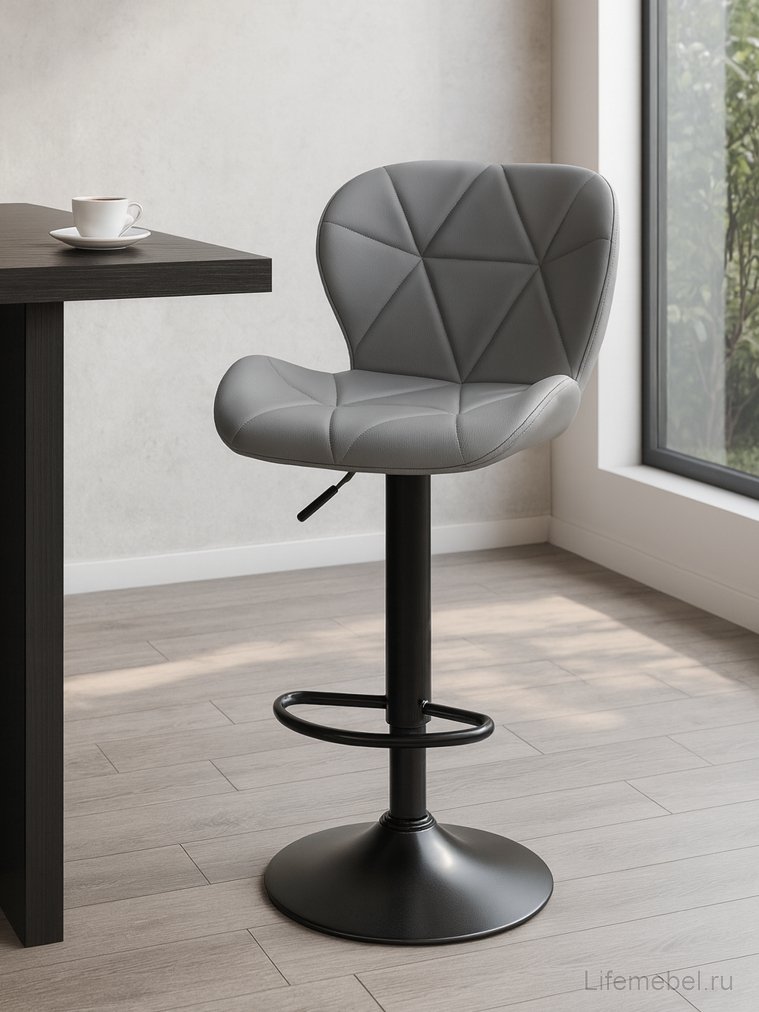 Барный стул Trio light gray / black