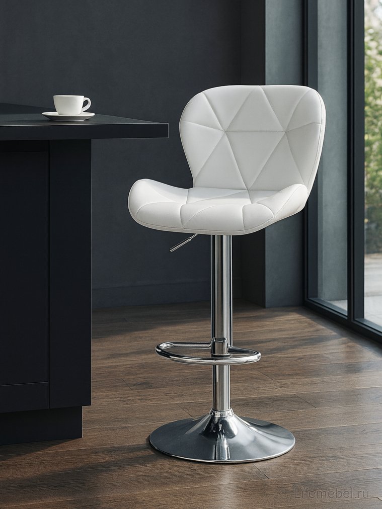 Барный стул Trio white / chrome