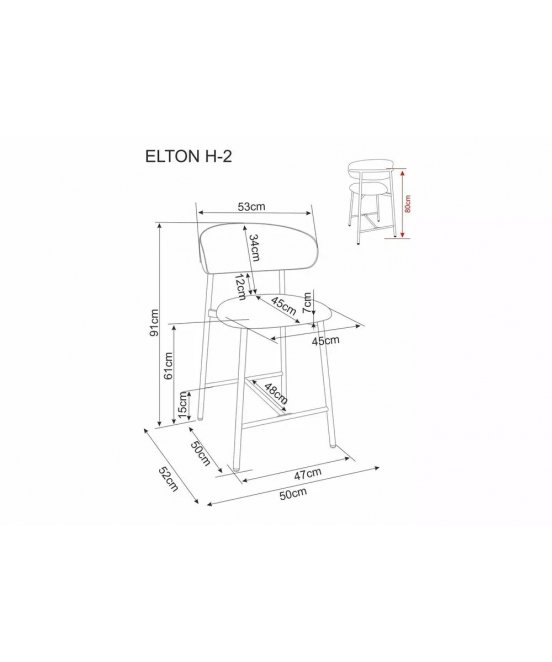 Полубарный стул Elton H_2