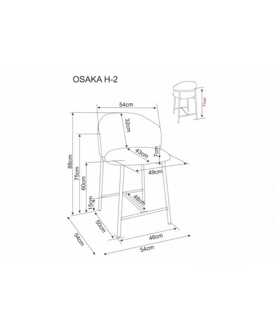 Полубарный стул Osaka H_2 t.253