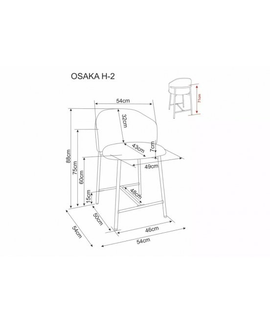 Полубарный стул Osaka H_2 t.255