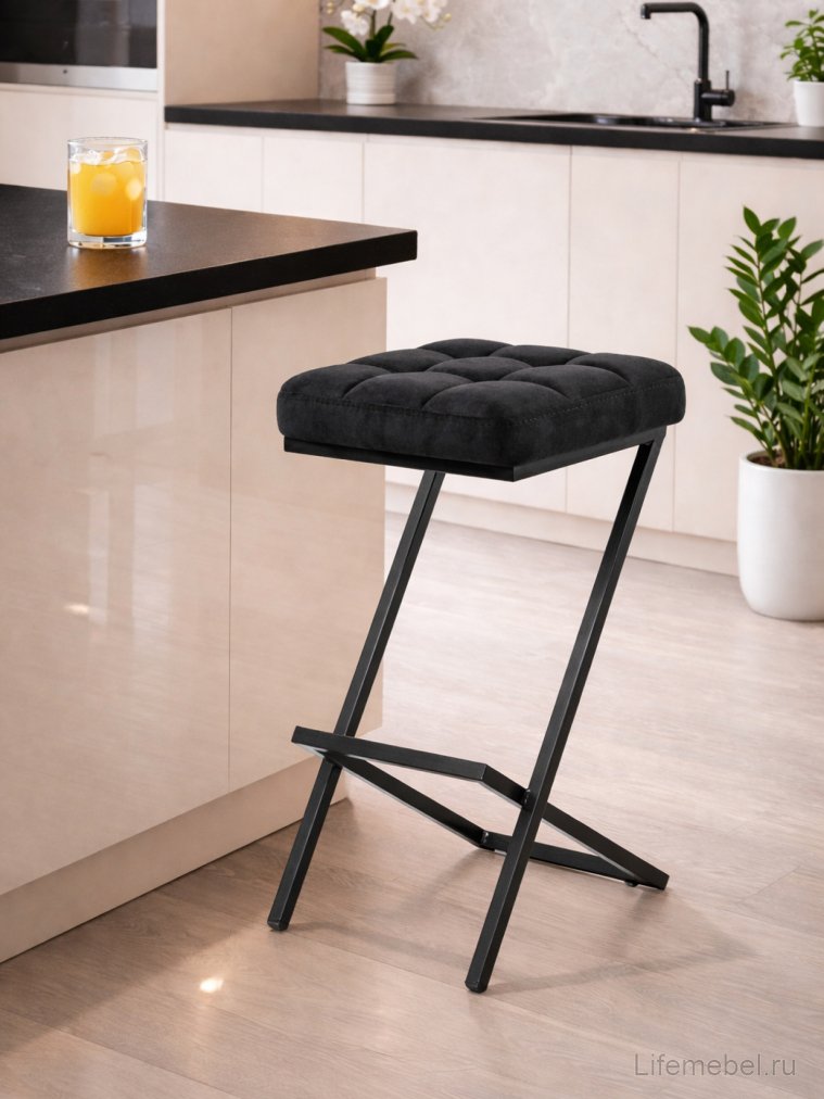 Полубарный стул Амаури катания блэк / черный матовый