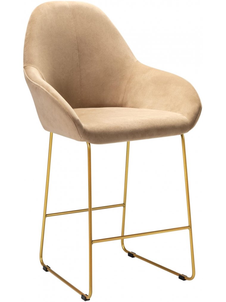Полубарный стул Kent Diag beige / линк золото