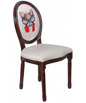 Деревянный стул Volker bulldog print