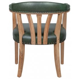 Мягкий стул с подлокотниками Tanner Green Leather