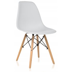 Стул Eames PC-015 WL white / wooden legs