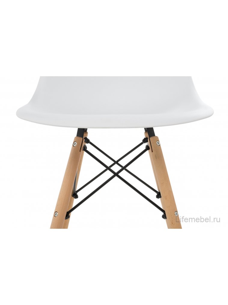 Стул Eames PC-015 WL white / wooden legs