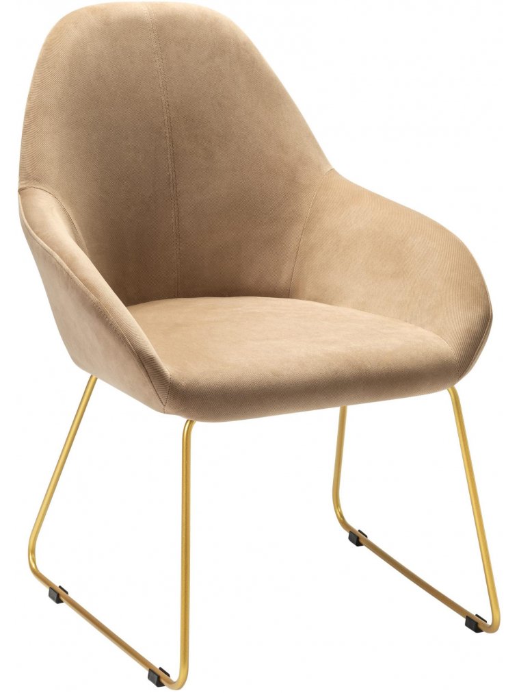 Кресло Kent Diag beige / линк золото