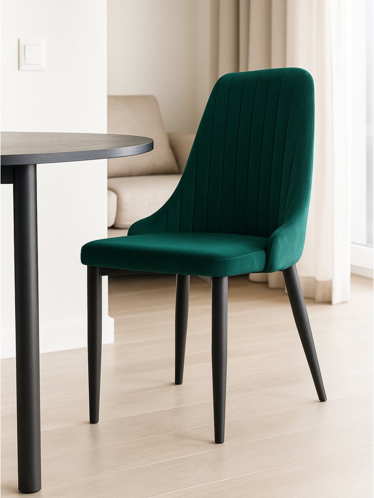 Стул на металлокаркасе Kora green / black