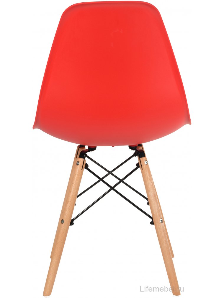 Пластиковый стул Eames DSW DC111 красный / бук