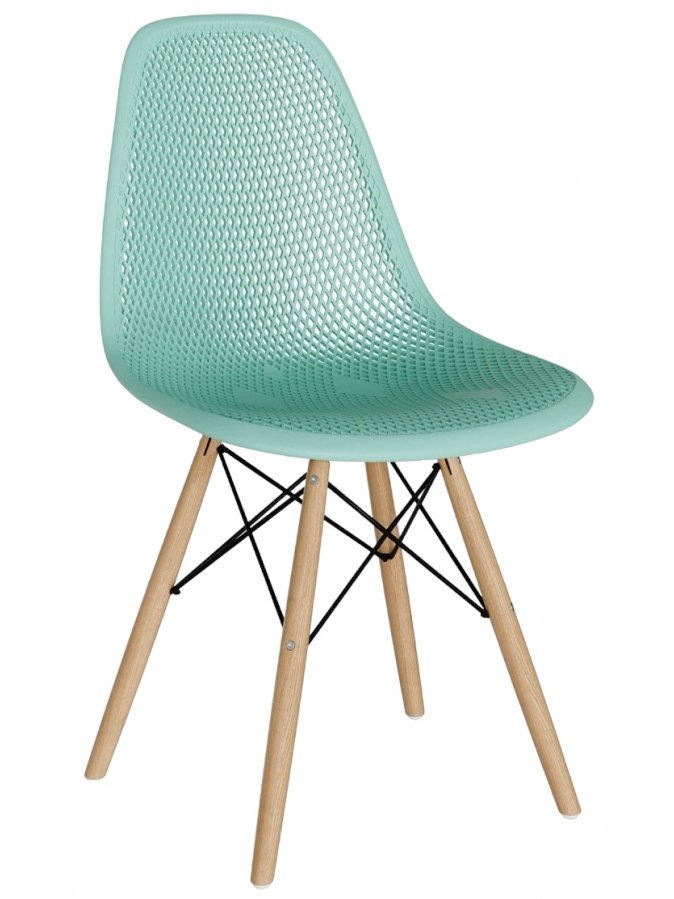 Пластиковый стул Eames ажурный мятный