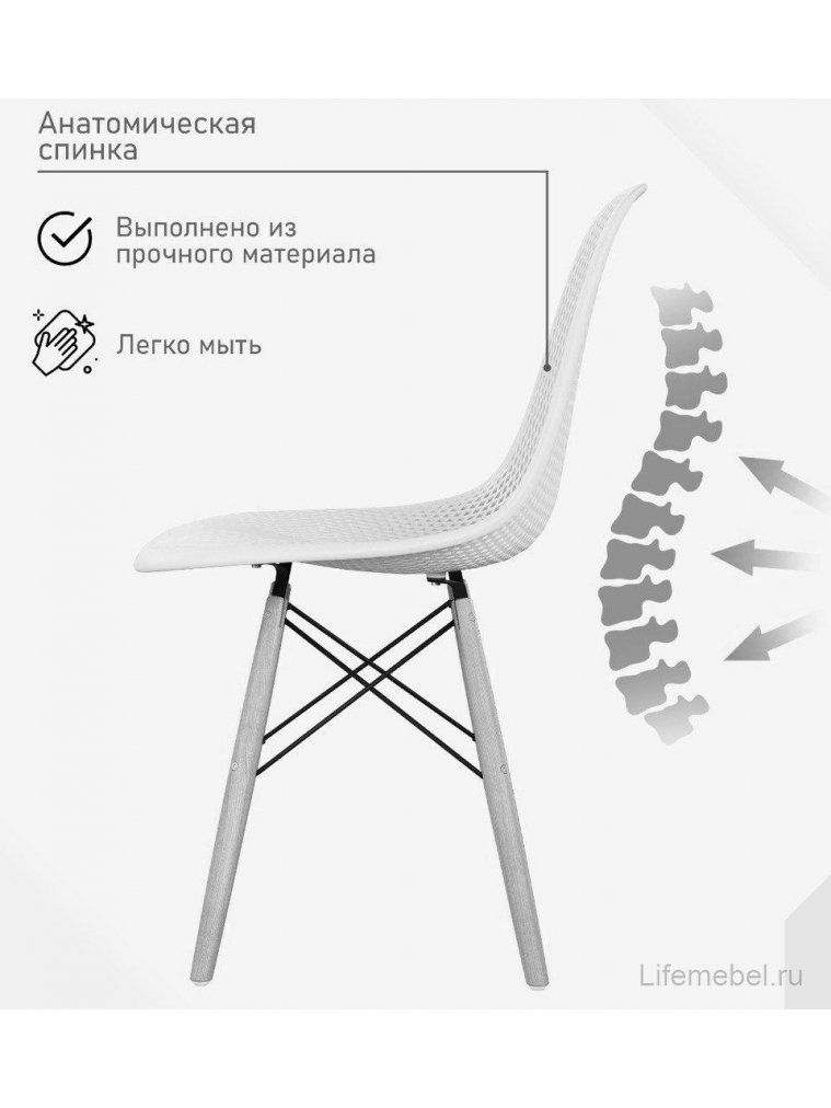Пластиковый стул Eames ажурный мятный