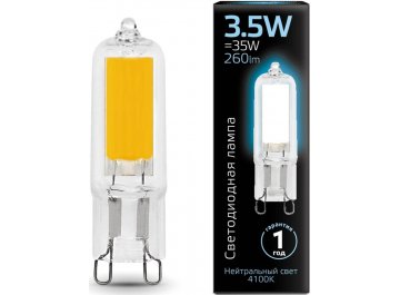 Лампа G9 AC220-240V 3.5W 260lm 4100K стекло LED 1/10/200
