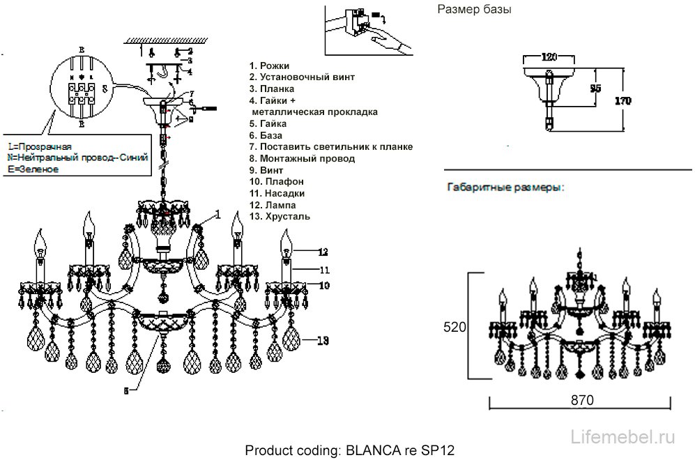 Люстра BLANCA re SP12