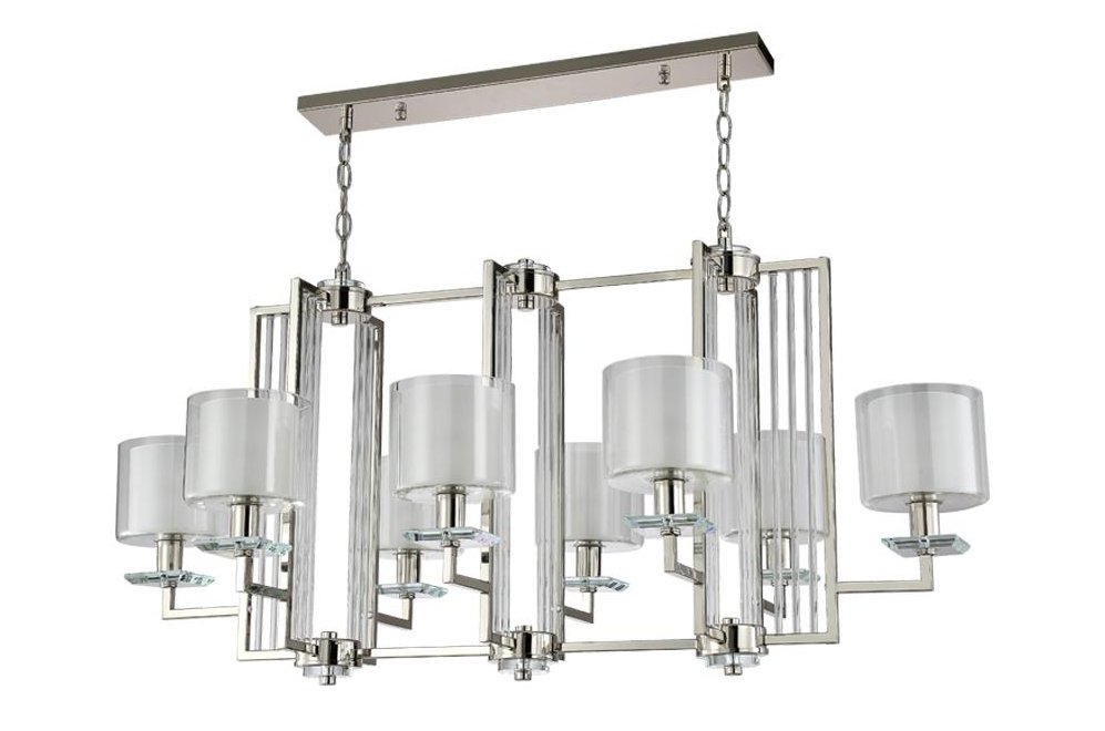 Подвесная люстра NICOLAS SP8 L1000 NICKEL/WHITE