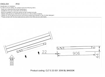 Магнитный трековый светильник CLT 0.33 001 30W WH M4000K