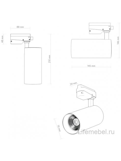 Трековый светильник Денкирс Солид Копер DK6453-BK