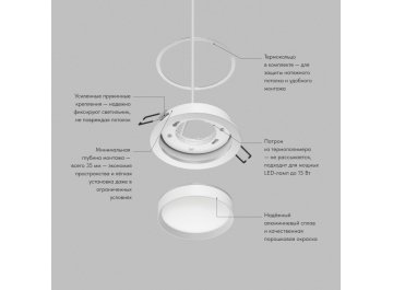 Точечный светильник Денкирс Ратио DK-DH2000-WH
