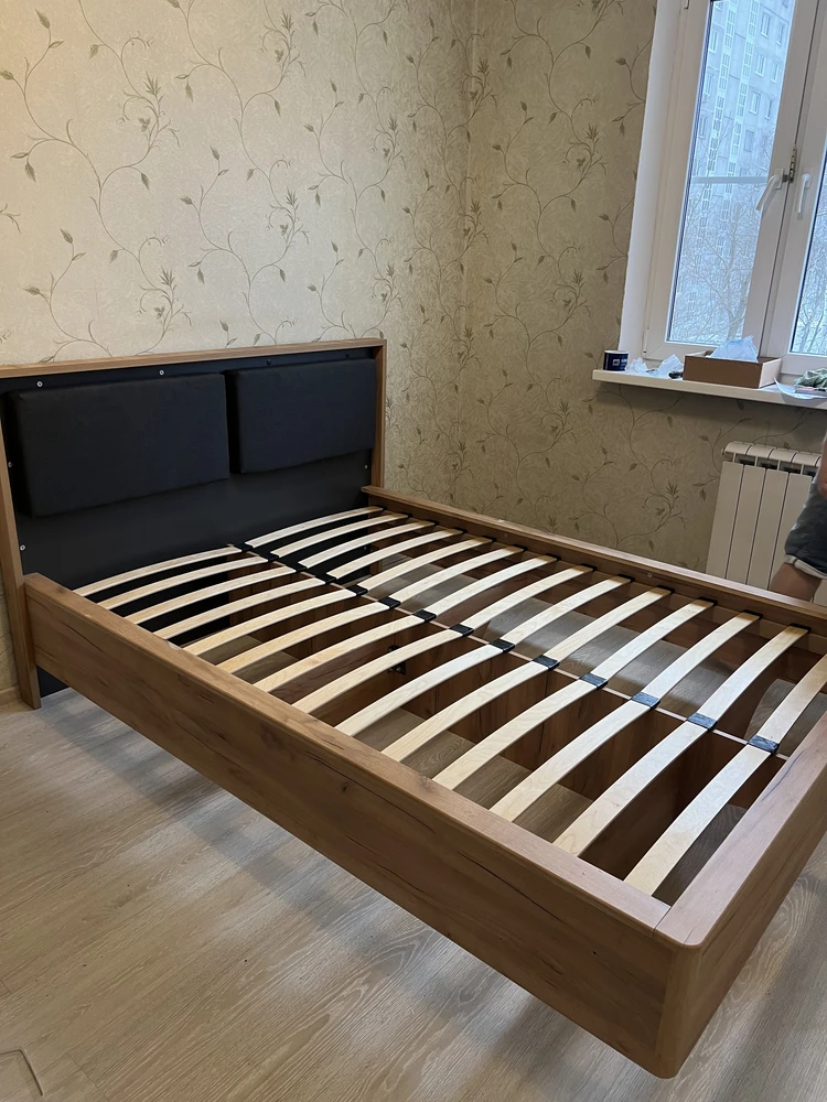 Полутораспальная кровать Клауд 140х200 парящая дуб крафт золотой / антрацит фото покупателя 108