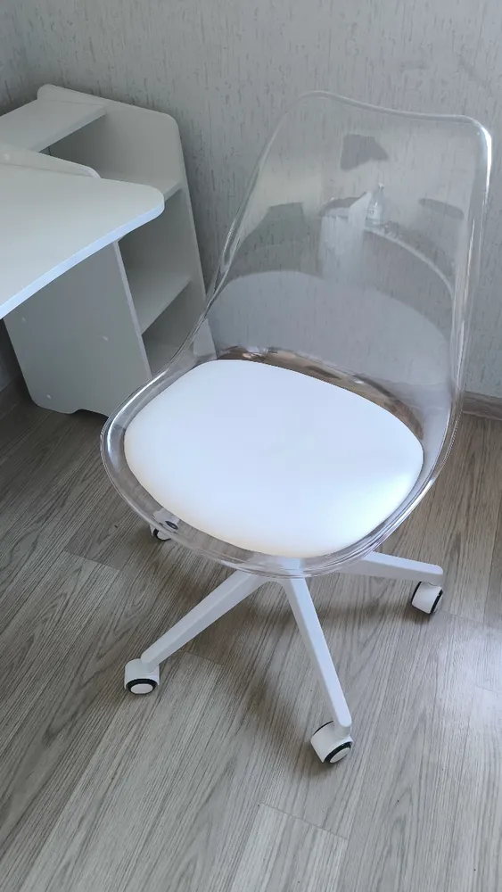 Компьютерное кресло Kolin с подушкой clear / white фото покупателя 1