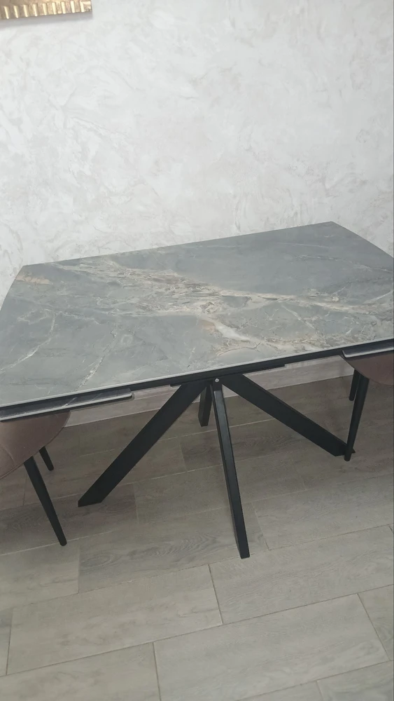 Керамический стол Катчел 120(180)x80 calacatta gold / черный фото покупателя 3